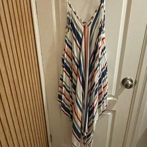 La Vie En Rose Striped Multicolor Midi Dress